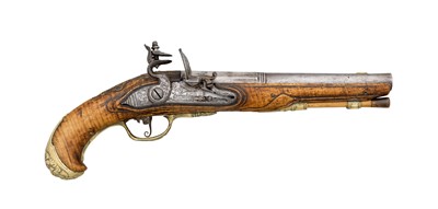 Lot 688 - AN 18 BORE GERMAN HOLSTER PISTOL BY BY M. SCHWARTZ VON CLERF