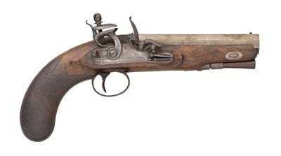 Lot 691 - A 32 BORE FLINTLOCK COAT PISTOL BY SPENCER