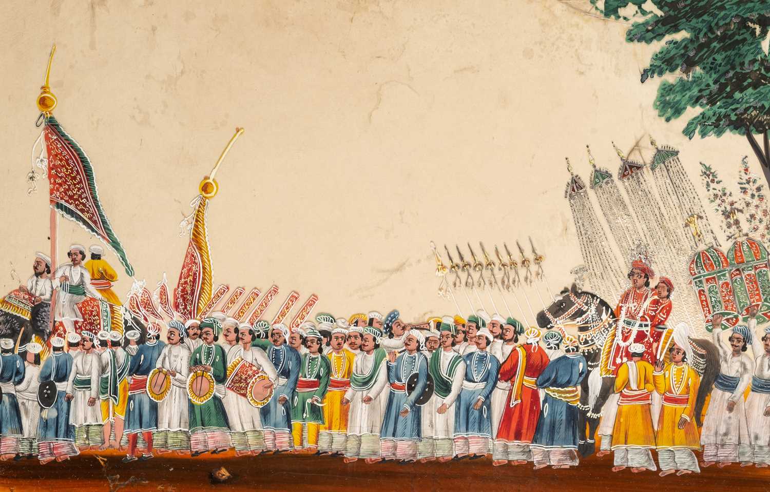 Lot 213 - A COMPANY SCHOOL PAINTING DEPICTING THE MUHARRAM FESTIVAL, PATNA, INDIA, MID-19TH CENTURY