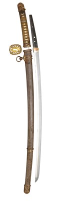 Lot 9 - A W.W.II JAPANESE SWORD (KATANA)