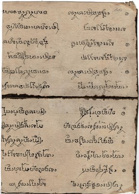 Lot 780 - A DOUBLE FOLIO FROM A BUDDHIST MANUSCRIPT, THAILAND OR CAMBODIA, 19TH CENTURY