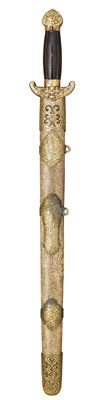 Lot 76 - A PAIR OF CHINESE SWORDS; THREE INDIAN SWORDS (TALWAR); A SOUTH EAST ASIAN SWORD; A BORNEO