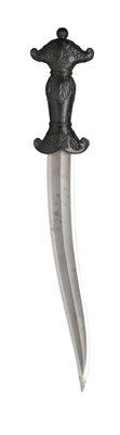 Lot 96 - A FINE INDIAN JADE-HILTED DAGGER (KHANJAR)