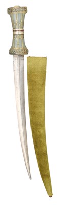 Lot 97 - AN INDIAN JADE-HILTED DAGGER (KHANJAR)