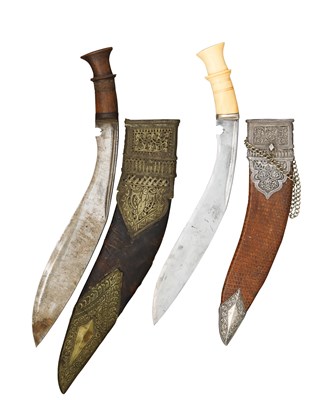 Lot 99 - TWO NEPALESE KUKRI KNIVES