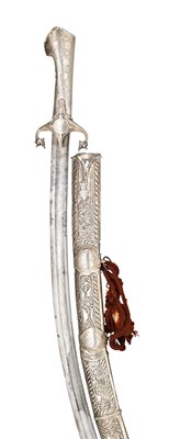 Lot 106 - A TURKISH SILVER-MOUNTED SWORD
