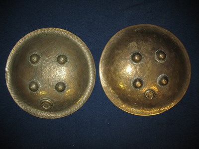 Lot 136 - TWO INDO-PERSIAN BRASS SHIELDS (DHAL)