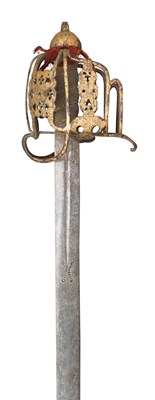 Lot 183 - A SCOTTISH GILT BASKET-HILTED BROADSWORD
