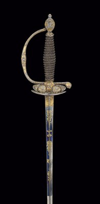 Lot 195 - A SMALL-SWORD WITH CHISELLED AND GILT HILT