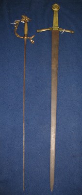 Lot 203 - A SWORD IN LATE 15TH CENTURY STYLE AND ANOTHER SWORD