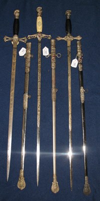 Lot 205 - THREE AMERICAN SOCIETY SWORDS