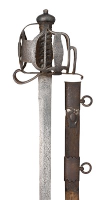Lot 212 - A BASKET-HILTED CAVALRY BACKSWORD