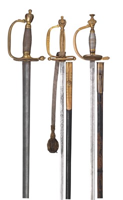 Lot 223 - A GEORGE III 1796 PATTERN INFANTRY OFFICER'S SWORD; AN EDWARD VII COURT SWORD BY GAUNT & SON