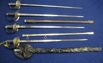 Lot 237 - FOUR 1897 PATTERN INFANTRY OFFICERS' SWORDS