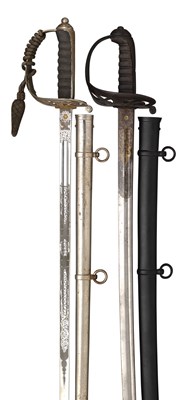 Lot 245 - A GEORGE V RIFLE BRIGADE OFFICER'S SWORD AND A VICTORIAN RIFLE REGIMENT OFFICER'S SWORD