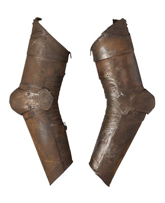 Lot 293 - TWO NORTH GERMAN ETCHED VAMBRACES ALMOST FORMING A PAIR