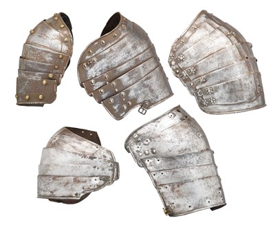 Lot 298 - FIVE GERMAN PAULDRONS