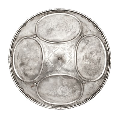 Lot 306 - AN ETCHED STEEL TARGET IN 16TH CENTURY STYLE