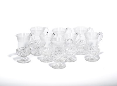 Lot 31 - A SET OF EIGHT ENGLISH 'COIN GLASS' MUGS (OR TANKARDS), CIRCA 1900