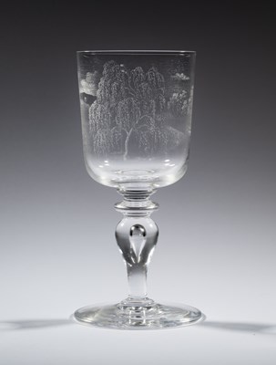 Lot 33 - A LAURENCE WHISTLER (1912-2000) STIPPLE ENGRAVED GOBLET, DATED 1988