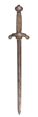Lot 335 - A SILVER-ENCRUSTED DAGGER
