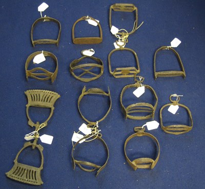 Lot 370 - THREE PAIRS AND EIGHT SINGLE STIRRUPS