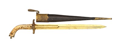 Lot 419 - **A FINE 54 BORE FRENCH DUMONTHIER PATENT COMBINED D.B. PERCUSSION PISTOL AND DAGGER OF EXHBITION