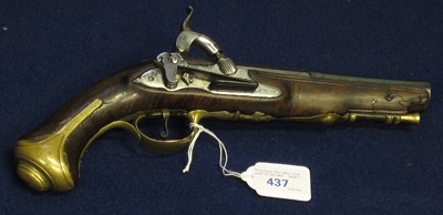 Lot 437 - A 20 BORE SPANISH PERCUSSION BELT PISTOL