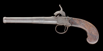 Lot 463 - A 22 BORE PERCUSSION PISTOL BY PERRY