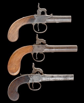Lot 464 - A 54 BORE PERCUSSION BOX-LOCK POCKET PISTOL BY TWIGG
