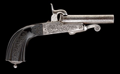 Lot 466 - A 54 BORE PIN-FIRE POCKET PISTOL