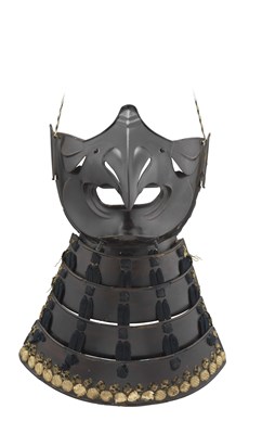 Lot 18 - A JAPANESE 'TENGU' FACE DEFENCE (MEMPO)