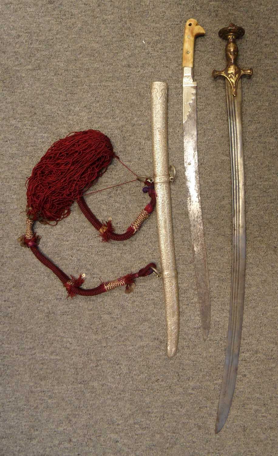 Lot 50 - AN INDIAN SWORD (TALWAR) AND ANOTHER SWORD