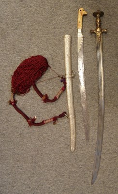 Lot 50 - AN INDIAN SWORD (TALWAR) AND ANOTHER SWORD