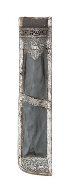 Lot 91 - A RARE CHISELLED IRON SCABBARD FOR A TROUSSE FROM THE SAXON ELECTORAL HUNT, OF JOHAN GEORG II