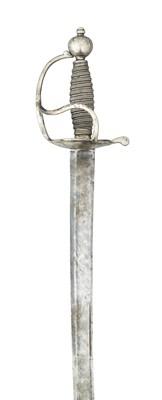 Lot 107 - AN ENGLISH SILVER-HILTED OFFICER'S SWORD, LONDON 1754