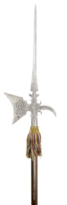 Lot 126 - A GERMAN ETCHED HALBERD FOR THE GUARD OF JOHANN GEORG
