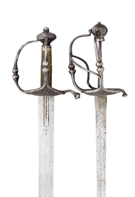 Lot 183 - TWO NORTH EUROPEAN CAVALRY SWORDS
