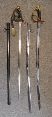 Lot 189 - A SAXON INFANTRY OFFICER'S SWORD AND A GERMAN CAVALRY SWORD