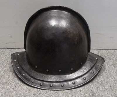 Lot 223 - A PIKEMAN'S POT HELMET IN THE ENGLISH STYLE OF CIRCA 1630