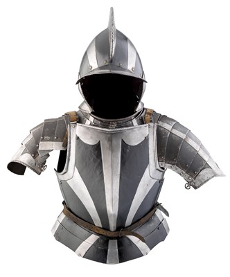 Lot 234 - A COMPOSITE  SOUTH GERMAN LIGHT FIELD ARMOUR IN THE 'BLACK AND WHITE' FASHION