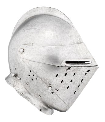 Lot 236 - A COMPOSITE SOUTH GERMAN CLOSE HELMET FOR HEAVY FIELD USE