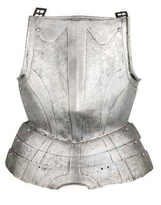 Lot 288 - A GERMAN BREASTPLATE WITH EMBOSSED DECORATION IN THE 'BLACK AND WHITE' FASHION