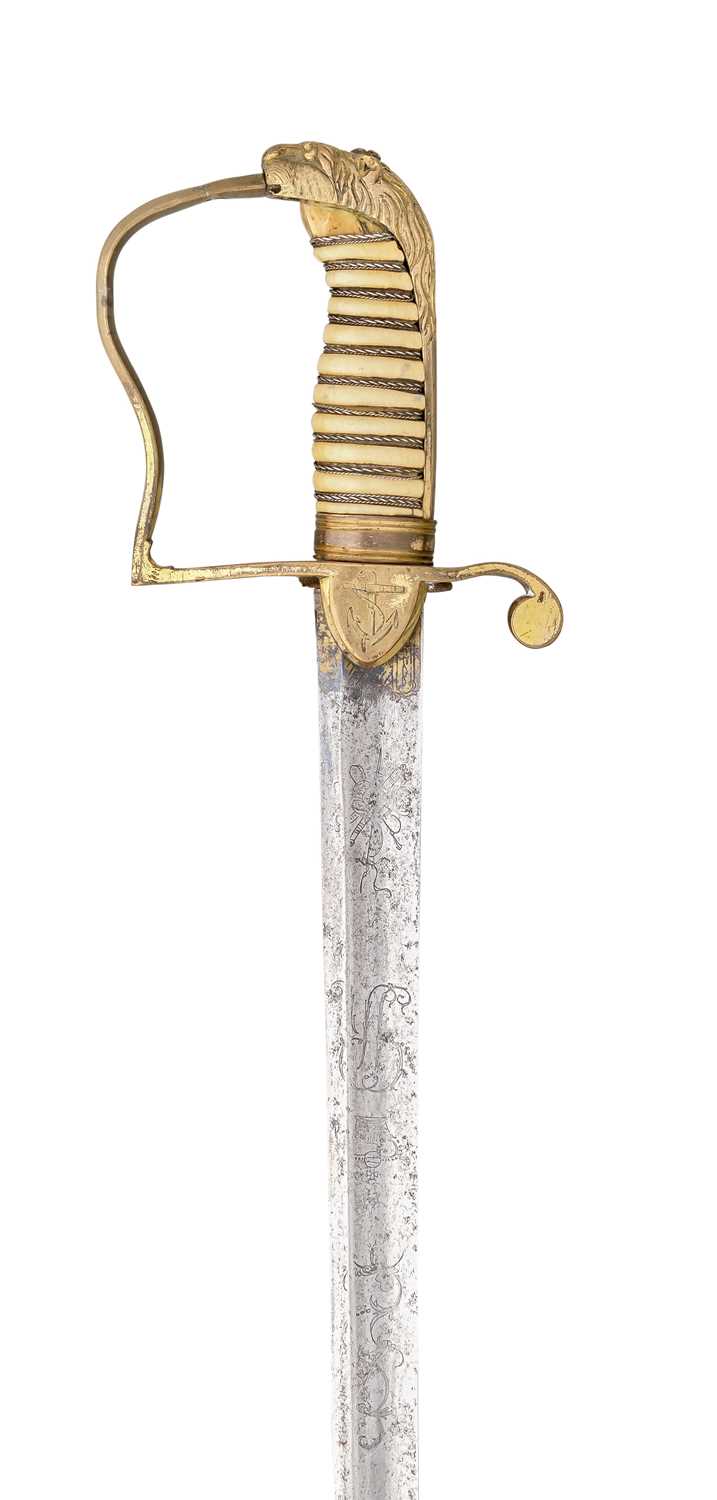 Lot 330 - ËœAN 1805 PATTERN NAVAL COMMANDER'S SWORD