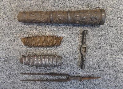 Lot 374 - A GERMAN IRON SCABBARD FOR A DAGGER