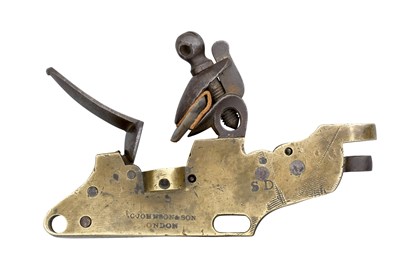 Lot 401 - A DETACHED FLINTLOCK MECHANISM FOR A CANNON BY C. JOHNSON & SON