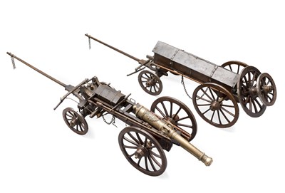 Lot 408 - A FINELY CONSTRUCTED FRENCH MODEL CANNON BASED ON THE GRIBEAUVAL SYSTEM
