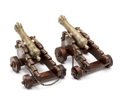 Lot 413 - A RARE PAIR OF INDIAN MINIATURE CANNON