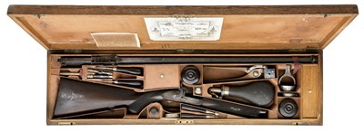 Lot 441 - A CASED SCOTTISH .451 CALIBRE ALEXANDER HENRY PATENT PERCUSSION SPORTING AND TARGET RIFLE BY ALEXR.