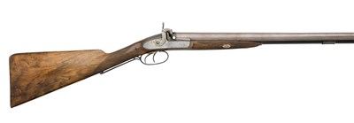 Lot 443 - A 14 BORE D.B. PERCUSSION SPORTING GUN BY WILKINSON & SON